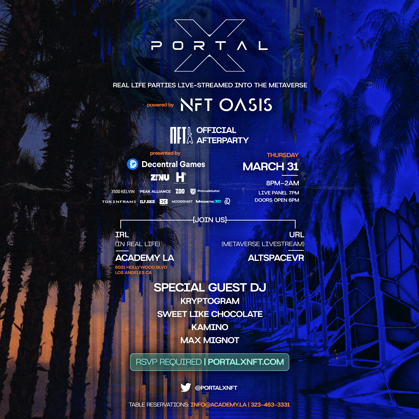 Portal X Official NFT LA Afterparty Powered by NFT OASIS