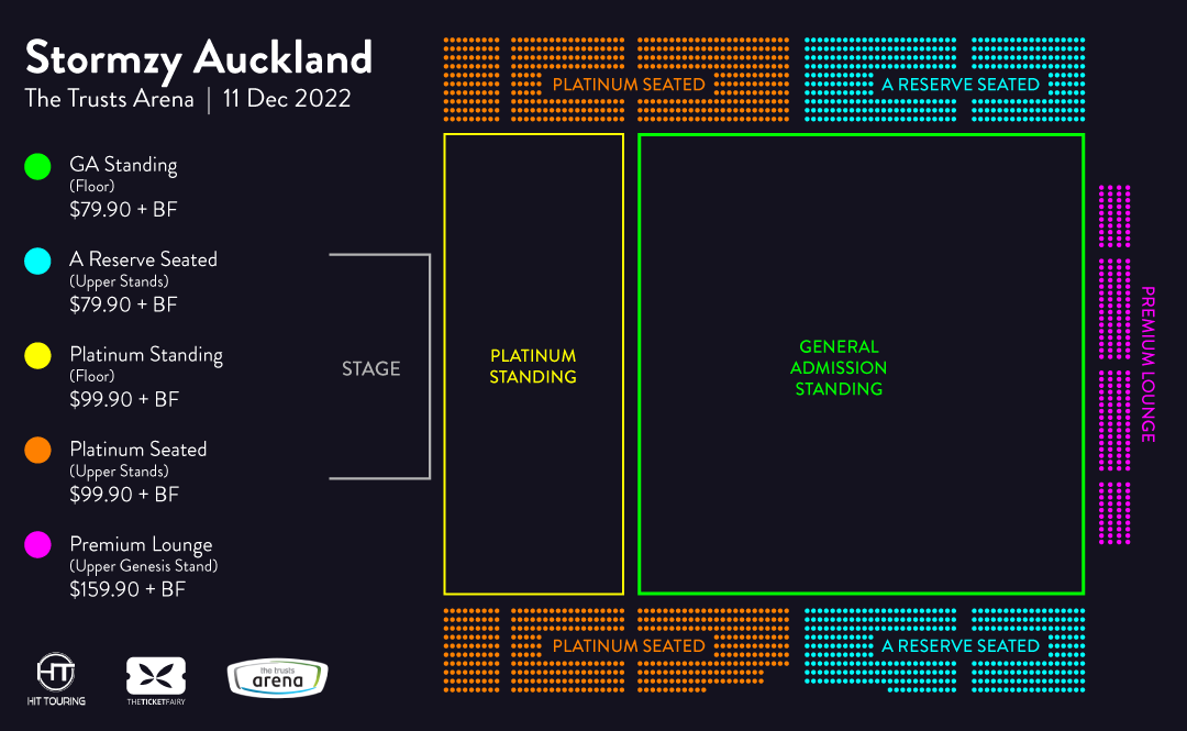 Stormzy Auckland Ticket Map